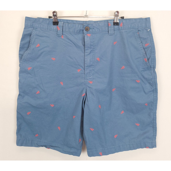 Magellan Outdoor Chino Shorts Lobster Print Men 38 Pockets Blue Causal Beachy - Picture 1 of 11